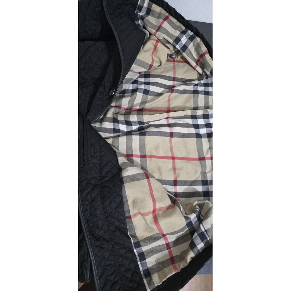 Burberry London Quilted Mid Knee Length Trench Coat Jacket Black Woman 6 Belt - Picture 9 of 12